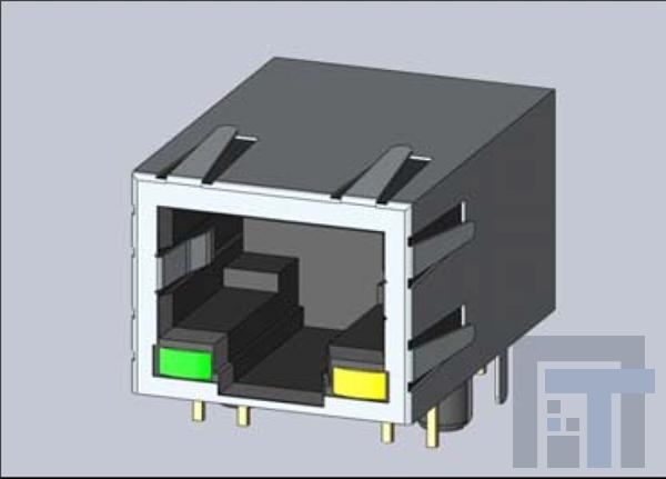 A60-142-300P111 Модульные соединители / соединители Ethernet 10P/8C MAGNETIC JACK 1x4 LATCHDOWN NO LED
