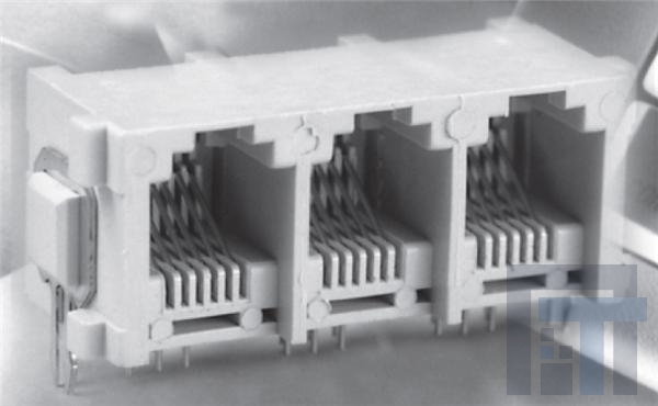 GAX-2-88-50 Модульные соединители / соединители Ethernet 2 PORT R/A 8P8C GANG GREY 50u