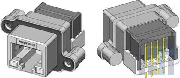 MRJ6380B1 Модульные соединители / соединители Ethernet Rugged RJ45 R/A filtered