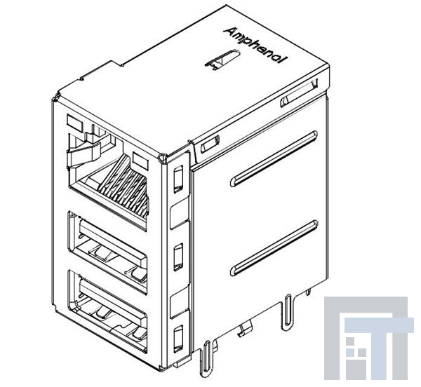 RJMG2411D2670CR Модульные соединители / соединители Ethernet R/A,DipType, USB 2.0 RJ45+OverSingle