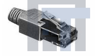 TM11AP1-88P(03) Модульные соединители / соединители Ethernet 8P M MODULAR PLG EMI STRAIGHT CABLE BLACK