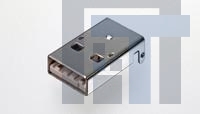 1-1734028-4 USB-коннекторы USB CONN,Plug R/A SMT,Post 1.5,Reel,Blk