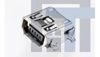 1-1734328-1 USB-коннекторы MINI USB AB R/A RCPT SMT TRAY 0.6MM