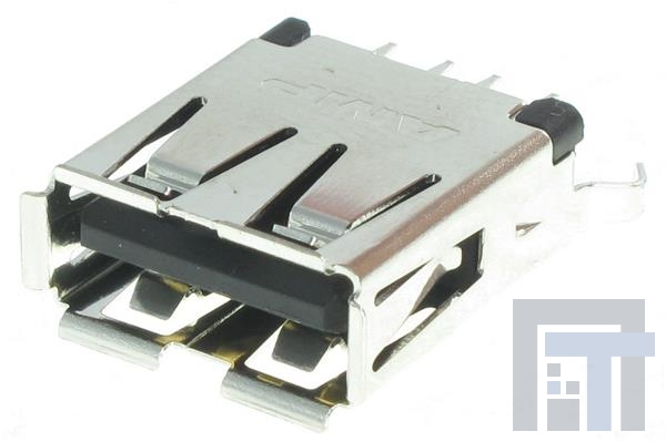 1734366-1 USB-коннекторы 1PORT 4POS VERT T/H USB 2.0 BLACK