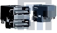 1775698-1 USB-коннекторы USB, RCPT, A TYPE STACKED OFFSET