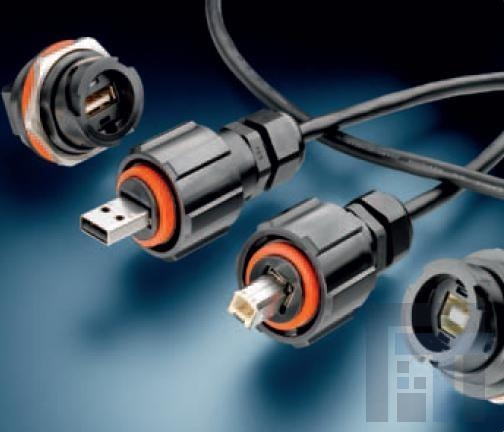 2058364-1 USB-коннекторы USB 2.0 SERIES A-A RCPT KIT, W-LOCK