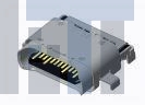 2295018-2 USB-коннекторы SPLASH PROOF USB TYPE C REC, DUAL SMT