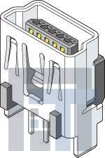 500075-0517 USB-коннекторы USB Mini-B Recept Vert. w/Solder Tails