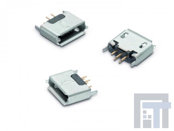 614105150621 USB-коннекторы WR-COM USB Micro THT Type AB Vertical