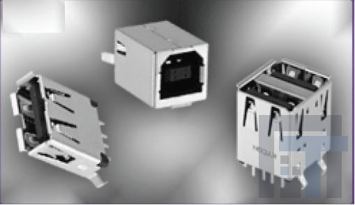 KUSBVX-BS1N-B30 USB-коннекторы VERT USB B-TYPE RECEPTACLE