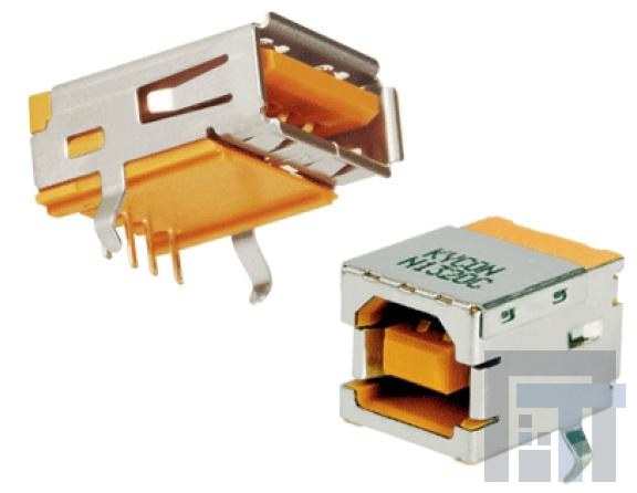 KUSBXHT-BS1N-O-HRF USB-коннекторы TYPE B ORANGE HIGH TEMP/RETENTION