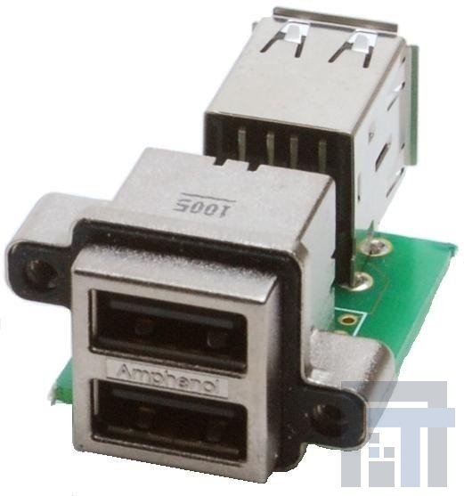 MUSB-C311-30 USB-коннекторы USB RECPT ON PCB RA IP67 DUAL A USB TERM