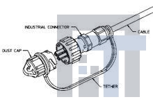 106059-0020 Волоконно-оптические соединители INDUSTRIAL CONNECTOR R DUST CAP W/ TETHER