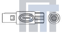 2-1877845-3 Стандартный цилиндрический соединитель 5P PLUG MEDICAL CONN GRAY