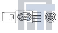 2-1877845-8 Стандартный цилиндрический соединитель Asy Plg 5 P 80 D Key Col 5.3-6.5 Blk Wht