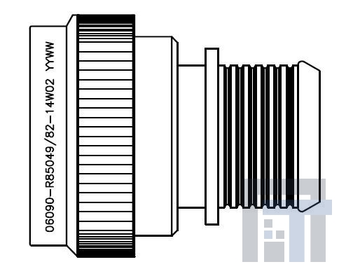 R85049-82-14N02 Круговой мил / технические характеристики корпусов разъемов STR BACKSHELL SZ 14 SELF-LOCKING BAND