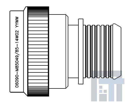 R85049-85-14W02 Круговой мил / технические характеристики корпусов разъемов STR BACKSHELL SZ 14 SELF-LOCKING BAND