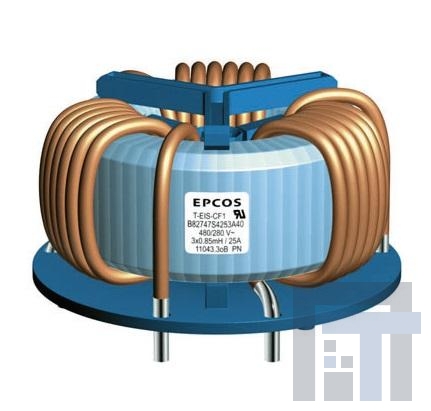 B82747S4253A040 Синфазные фильтры / дроссели 3x850uH 25A RING CORE CHOKE